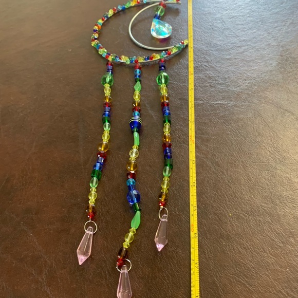 Colorful Handmade Beaded Crescent Moon Sun Catcher - Picture 12 of 12
